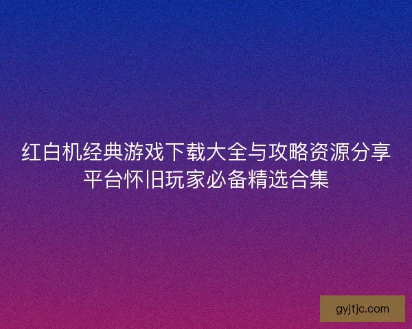 红白机经典游戏下载大全与攻略资源分享平台怀旧玩家必备精选合集